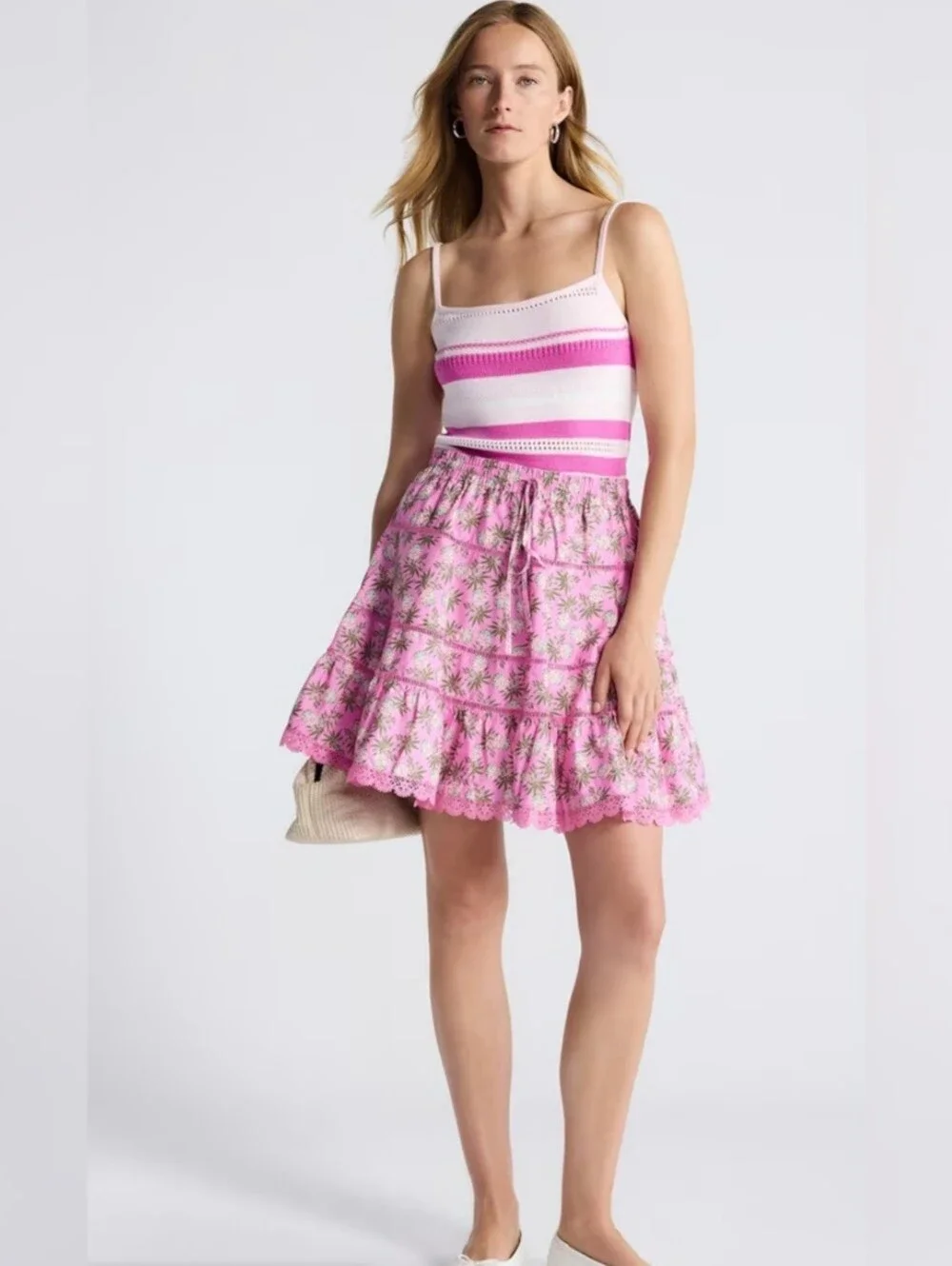 Free Assembly Women’s Plus Tiered Cotton Mini Skirt